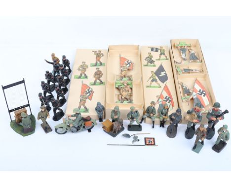 Quantity of Third Reich Toy Soldiers and Figures, of various makes, qualities and periods. Including painted metal figures of