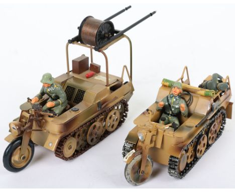Modern Lineol German Army Halftrack ‘Sd Kfz 2’, with camouflage finish. Marked to the bottom Lineol. With two modern painted 