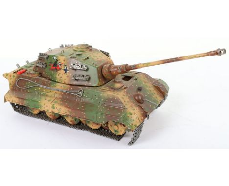 Modern Made German Army King Tiger Tank, in the Gert Duscha style suitable for Lineol and Elastolin figures. Camouflage paint