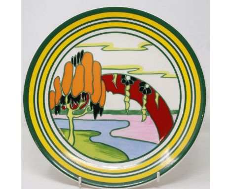 Limited edition Wedgwood Clarice Cliff plate, Solitude, no cracks or chips, D: 26 cm. UK P&amp;P Group 3 (£30+VAT for the fir