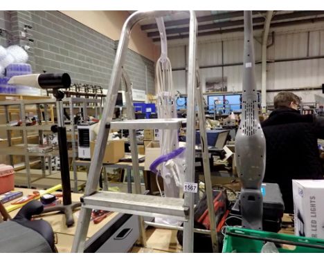 Pair of aluminium step ladders. Not available for in-house P&amp;P 