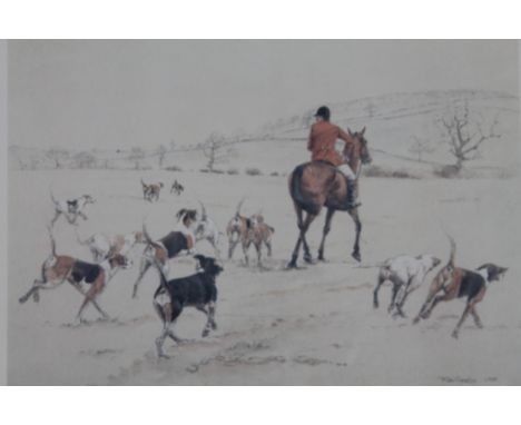 •After Ros Goody.  A Way From Burrough Hill print, limited edition, number 49 of 500, printed annotations to the mount, with 