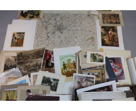 Various advertising and other ephemera etc., to include ordnance survey maps, Walker's Soap advertising card set with cockere