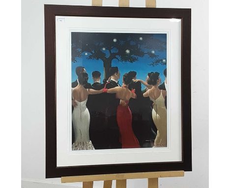 PRINT AFTER JACK VETTRIANO mounted, framed and under glass81cm x 72cm overall