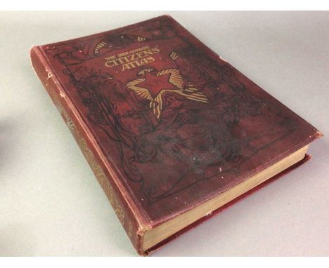 CITIZENS ATLAS AND OTHER ITEMS  including a brass telescope a ceramic plate