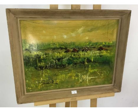 JOULLIN (20TH CENTURY) ABSTRACT STUDY embellished print, signed lower left framed61cm x 77cm