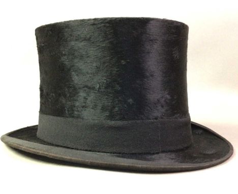 BLACK SILK TOP HAT LINCOLN, BENNET &amp; CO LTD  along with a Joshua Turner silk top hatQty: 220cmx 16cm head hole for the Jo