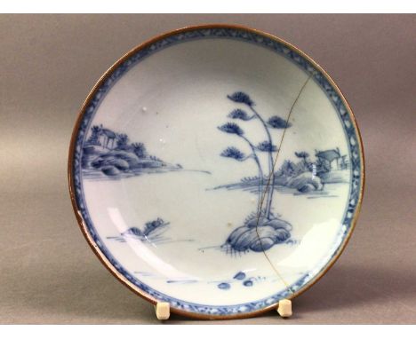 18TH CENTURY CHINESE BLUE AND WHITE SAUCER AND OTHER CHINESE CERAMICS the 18th century saucer dating from the Qianlong period