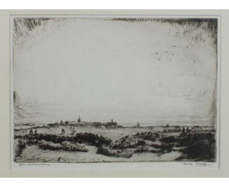 J.R BARCLAY (British 1884-1962), etching of St Andrews, signed in pencil and framed under glass, 25 x 18cm