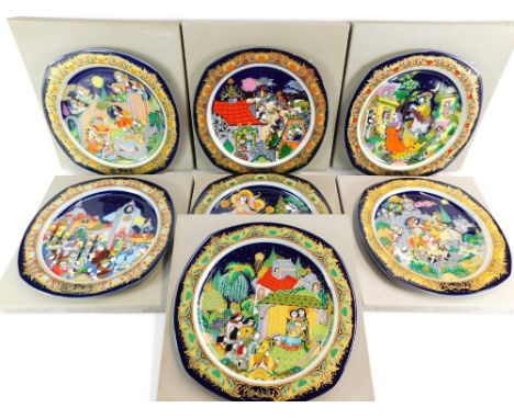 Seven Rosenthal porcelain collectors plates, each of varying design from the Weihnachtslieder auf Porzellan series, boxed. 