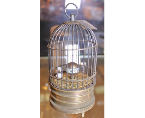 CLOCK. Bird cage clock. H: 14 cm