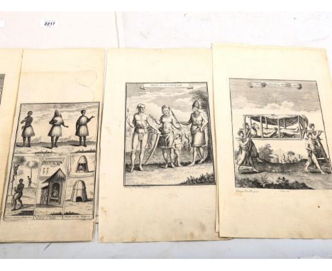 Theodor De Bry (1528 - 1598), collection of 18th century engravings depicting travelling in Kongo and other African subjects 