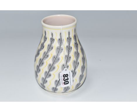 A POOLE POTTERY FREEFORM BALUSTER VASE, in pattern YFI, shape no 266, printed dolphin backstamp, height 14.5cm (1) (Condition