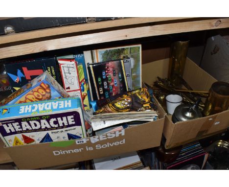 VINTAGE BOARD GAMES, METAL WARES AND SEWING MACHINE ETC, games include Computer Battleship, Kerplunk, Payday, Buckeroo - unop