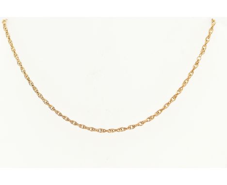 A 9CT GOLD PRINCE OF WALES CHAIN, fitted with a spring clasp, hallmarked 9ct Sheffield import, length 400mm, approximate gros