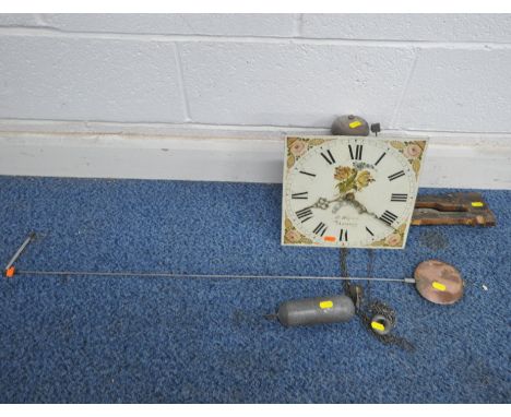 A 30 HOUR LONGCASE CLOCK DIAL, the painted 10.5 inch dial with Roman numerals, signed JJ. Rogers, Romsey, subsidiary date ape
