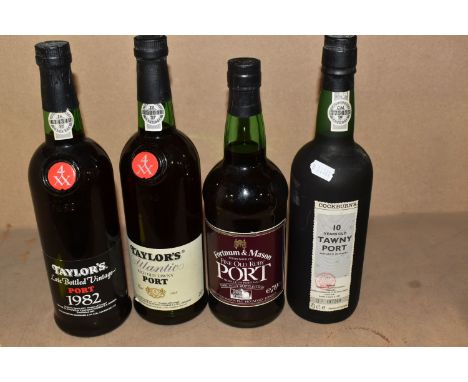Four Bottles of NON-VINTAGE PORT comprising 1 x FORTNUM &amp; MASON Fine Old Ruby, 70cl, 1 x TAYLOR'S ATLANTIC Rich Old Tawny