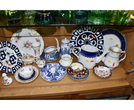 A SELECTION OF ROYAL CROWN DERBY CERAMICS ETC, to include a Mikado pattern coffee pot  - grey backstamp scratched through, tw