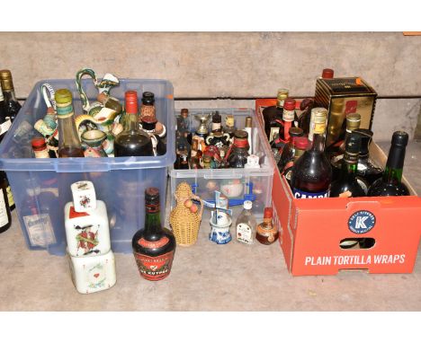 WINE, SPIRIT &amp; LIQUEURS, Three Boxes containing approximately 25 bottles / half-bottles and over 30 'miniatures' of assor