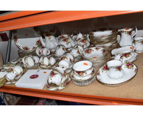 A LARGE QUANTITY OF ROYAL ALBERT 'OLD COUNTRY ROSES' PATTERN DINNER AND TEAWARE, comprising seven dinner plates (all marked a