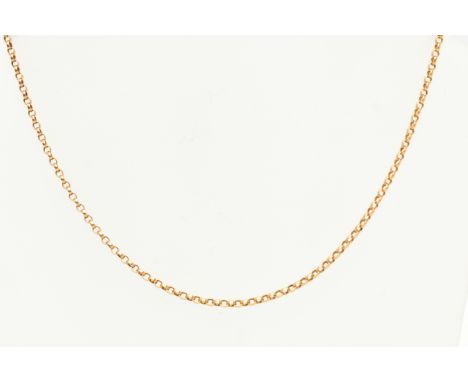 A YELLOW METAL BELCHER CHAIN, fitted with a spring clasp, stamped 9ct, length 500mm, approximate gross weight 6.1 grams (cond