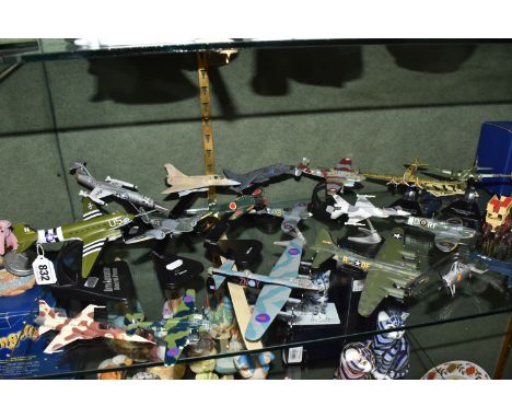 A COLLECTION OF MAINLY DIECAST AIRCRAFT MODELS, nineteen aircraft in various scales, some with attached stands, manufacturers
