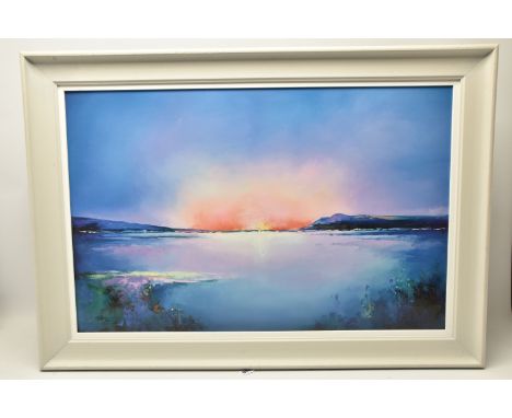 ANNA GAMMANS (BRITISH CONTEMPORARY) 'SHADES OF DUSK', a signed limited edition print on board depicting a sunset, 4/195 witho