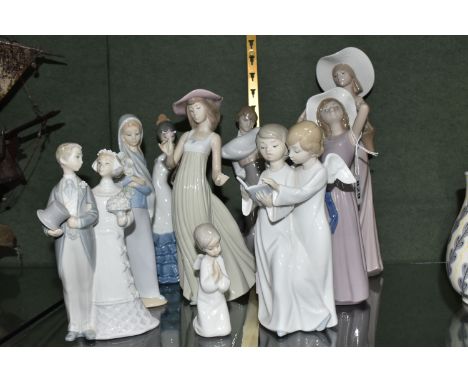 A COLLECTION OF LLADRO AND NAO FIGURES, comprising Lladro: Wedding no 4808, sculptor Julio Fernandez, issued 1972 - 2005 (som