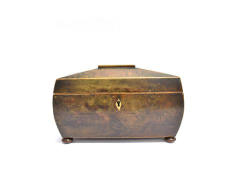 A VICTORIAN TEA CADDY  with mixing bowl to interior, 31cm wide