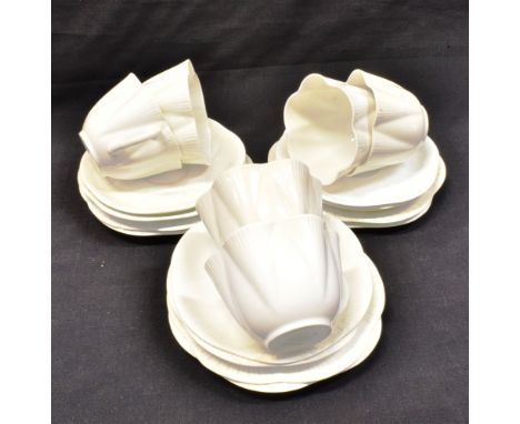 A SHELLEY PART TEA SERVICE  comprising six cups, six saucers and six side plates