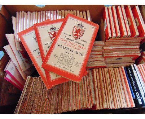 [MAPS]  Approximately 140 mainly Ordnance Survey one-inch folding maps, (ex library). 