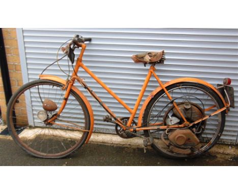 A CYCLEMASTER LADY'S BICYCLE  registration PYC 398, repainted, for restoration; together with another part engine. 