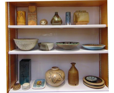 A LARGE COLLECTION OF STUDIO POTTERY  including items by Briglin, Jersey Pottery, John o'Groats pottery, Lotus etc.