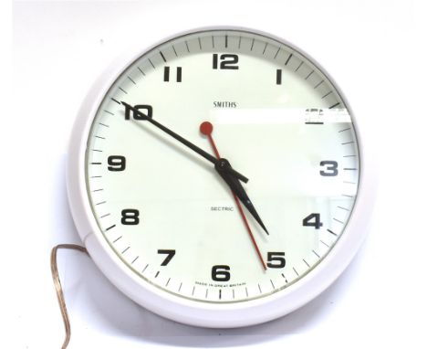 A SMITHS 'SECTRIC' CIRCULAR WALL CLOCK  27cm diameter