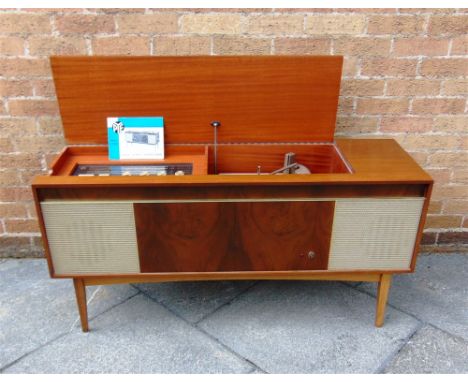 A PYE TEAK CASED MODEL 1208 RADIOGRAM  complete with original instruction manual, 126cm wide 39cm deep 61cm high 