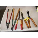 LOT CONSISTING OF: (2) tree branch cutters & (3) hedge shears/ clippers