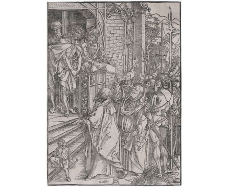 Albrecht Dürer, Ecce Homo  /  Description:  Ecce homo Christ presented to the people. Large woodcut from the large passion ma