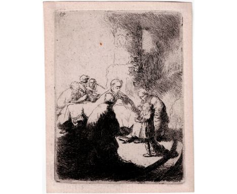 Rembrandt van Rijn - Christ disputing with the Doctors  /  Description:  Christ Disputing with the Doctors: Small Plate (1630