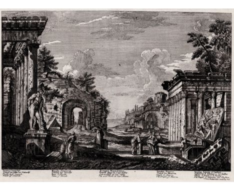 Jean Bartault, G.Kilian - Ruins of  Temples of Minerva Medica and Concordia - 1767  /  Description:  View of the ruins of the