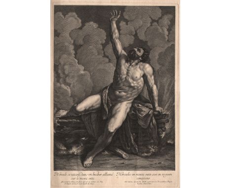 Gilles Rousselet, Guido Reni - Hercules on a burning Pyre  /  Description:  "Hercules Sitting on a Burning Pyre on Mt. Enta" 