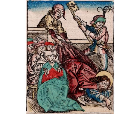 Michel Wolgemut (1434-1519) - Martyrdom Of S. Jacob Minor - 1493  /  Description:  Old colored woodcut from the first edition