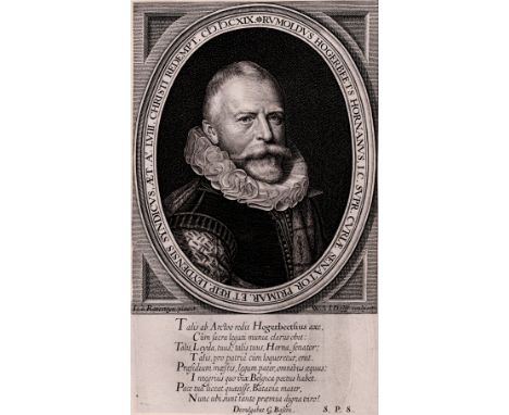 Jan van Ravensteyn, Willem J. Delff - Portrait of Rombaut Hoogebeets - 1619  /  Description:  Portrait of Rombout Hogerbeets,