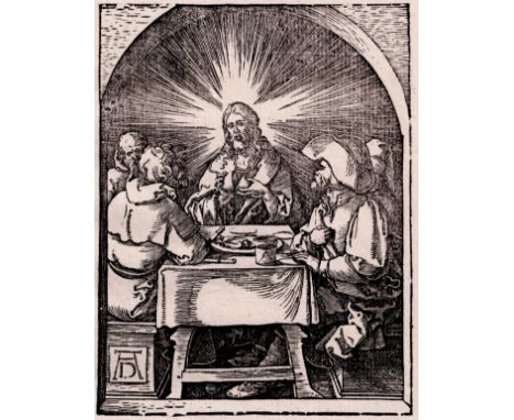 Albrecht Dürer - Christ at Emmaus -  Ca. 1510  /  Description:  Meder 157 b. Woodcut from the Small Passion by Dürer. Origina