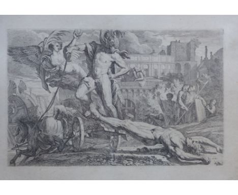 Pietro Testa, Achilles with the body of Hector behind his chariot  /  Description:  Achilles with the body of Hector behind h