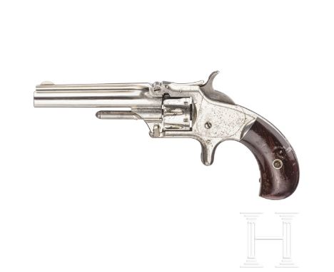 Smith &amp; Wesson first model, third issue, um 1880Kal. .22 kurz, Nr. ---, runder, 3 3/16"-Lauf mit rauer Seele. Siebenschüs