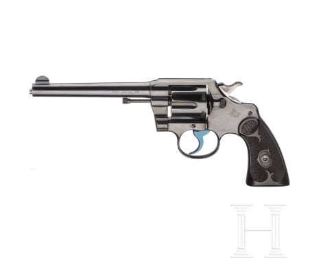 Colt Army SpecialKal. .38 Spl., Nr. 320022, blanker Lauf, Länge 6". Sechsschüssig. Fertigung 1910. Auf dem Lauf Firmierung un