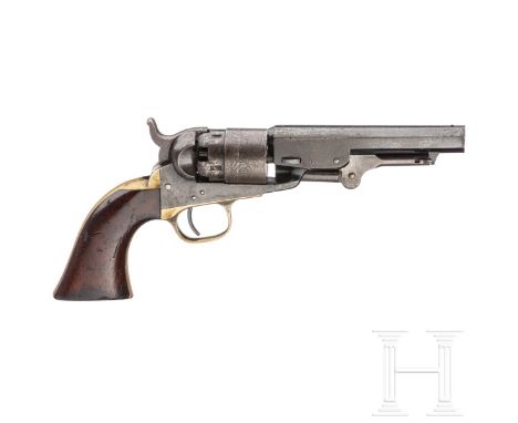 Colt Mod. 1862 Pocket Navy aus der ersten SerieKal. 36 Blackpowder, Nr. 7816, nummerngleich. Achteckiger 4½" Lauf, blank mit 