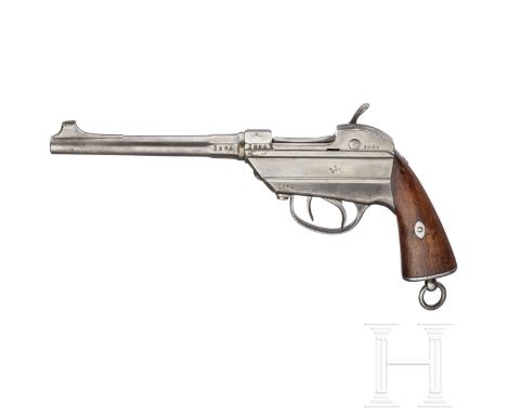Pistole Werder M 1869Kal. 11,5x35R Werder, Nr. 3964, nummerngleich. Lauf matt. Indienststellung 1877. Am Knauf Truppenstempel