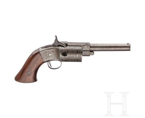 Springfield Arms Co.-Perkussionsrevolver, Jaquith Patent, um 1850Kal. 31 Blackpowder, Nr. 46, runder, gezogener Lauf, blank b