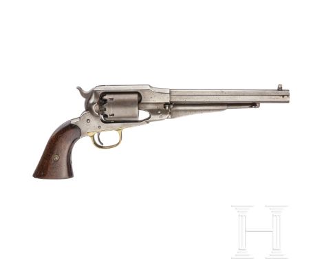 Perkussionsrevolver Remington New Model Army, USA, um 1865 Kal. .44 Blackpowder, Nr. 28235, achtkantiger 8"-Lauf mit rauer Se